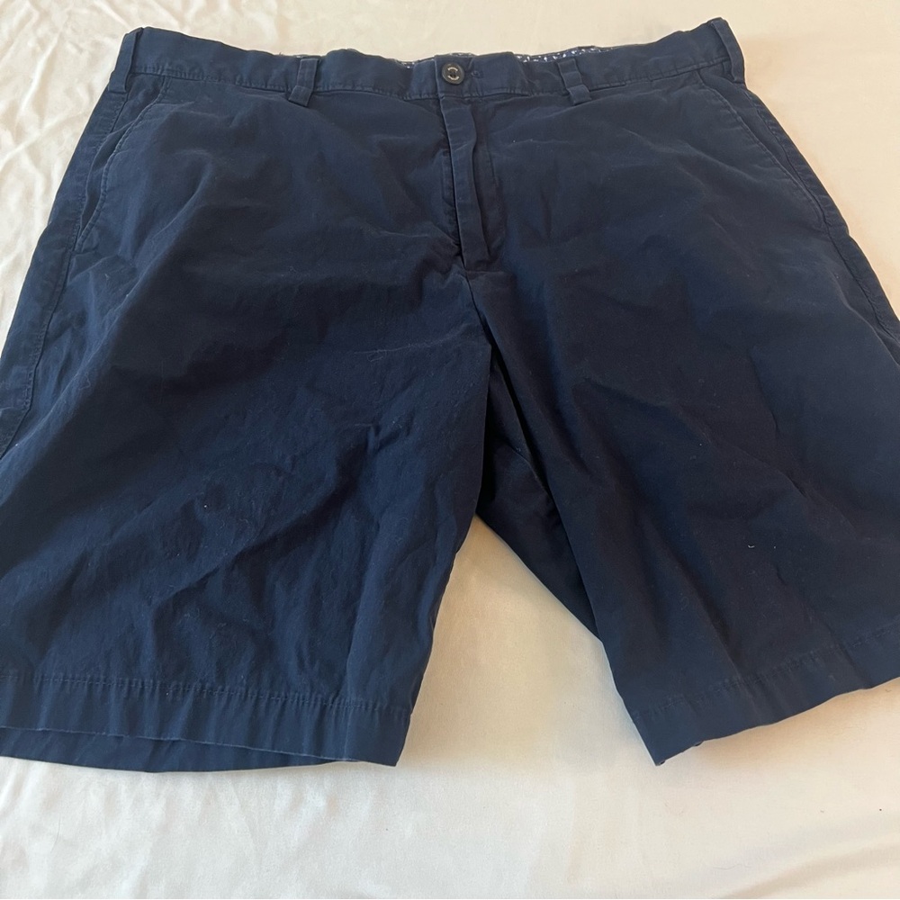 Banana Republic Mason Shorts Men’s 38 Navy Flat Front Chino Casual Shorts